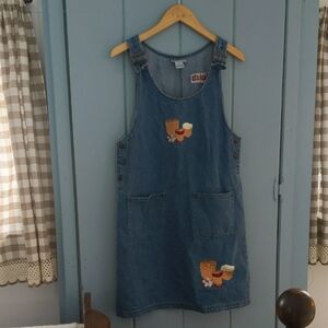 Embroidered Denim Jumper Dress